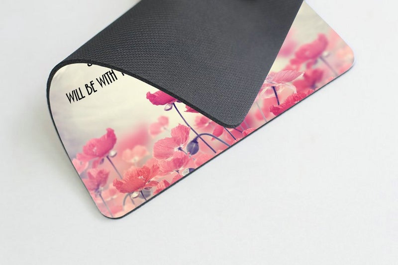 Smooffly Gaming Mouse Pad Custom, Christian Bible Verses Scripture Quotes Joshua-1-9 Pink Flowers Art - Be Strong and Courageous God Be with You - Image 4